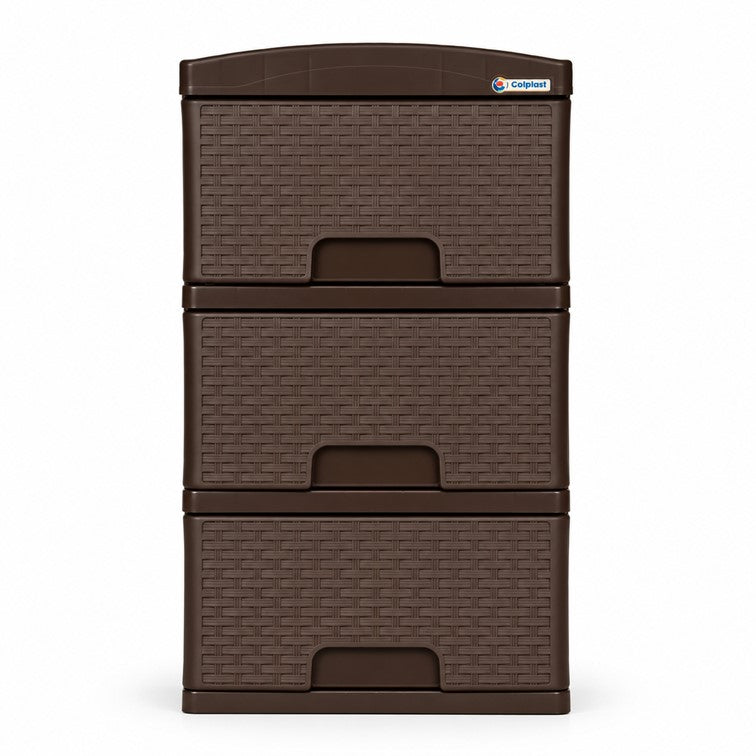 Practimueble Apariencia Rattan 3 Gavetas Colplast Color Wengue 300777