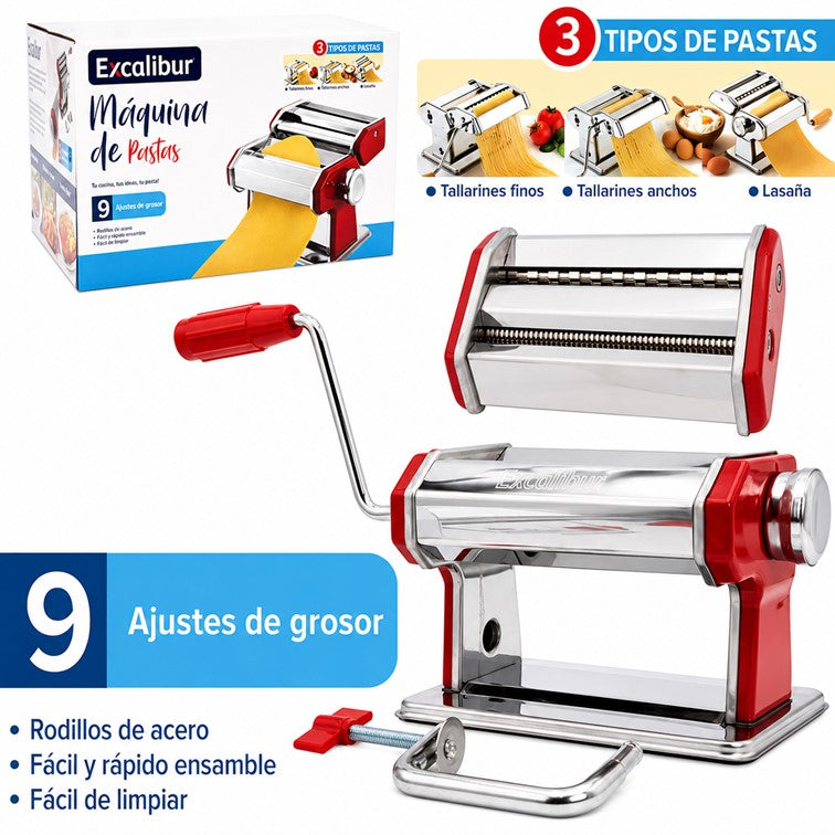 Maquina de Pasta Excalibur 3 en 1 en Acero Inoxidable EX-QF150-2