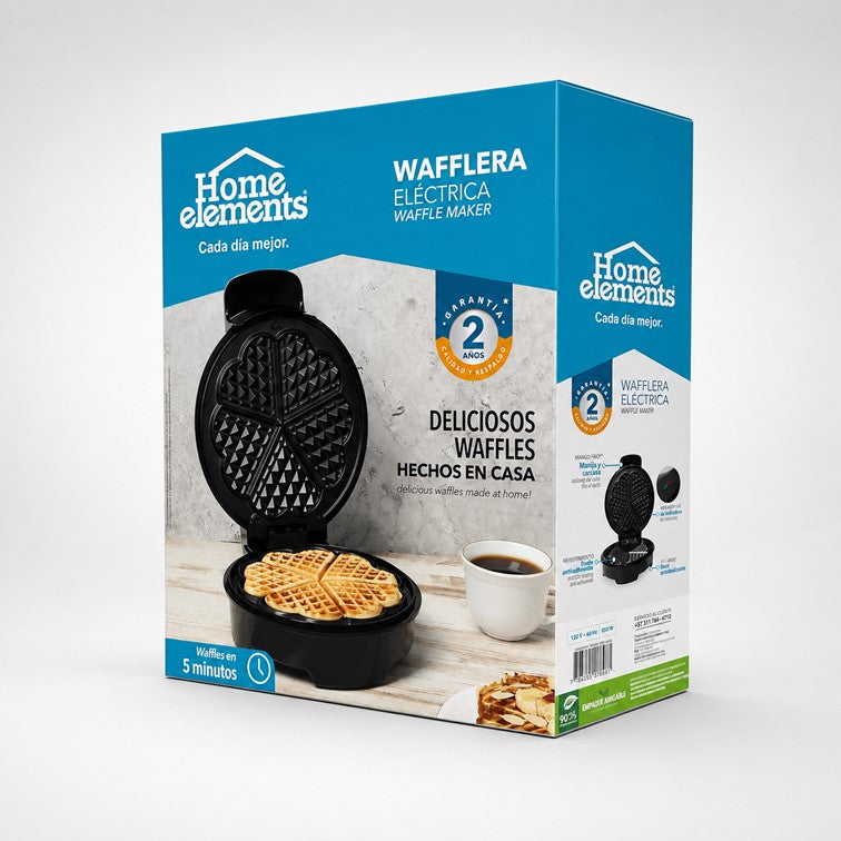 Waflera Home Elements Forma de Corazón Antiadherente HEW-906N