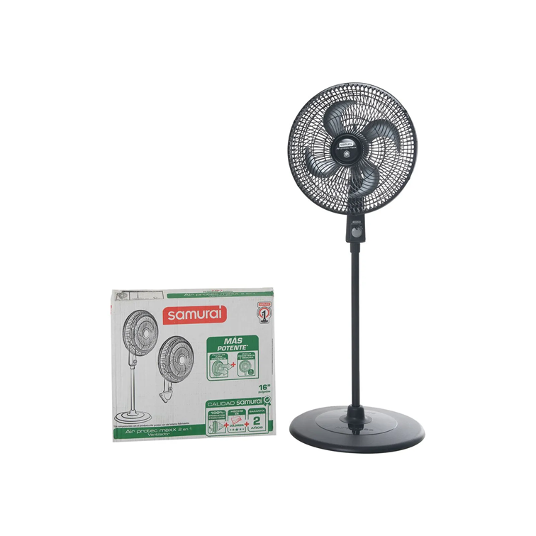 Ventilador Samurai Air Protec Maxx 2 en 1 de 16 Pulgadas Negro 5861027400