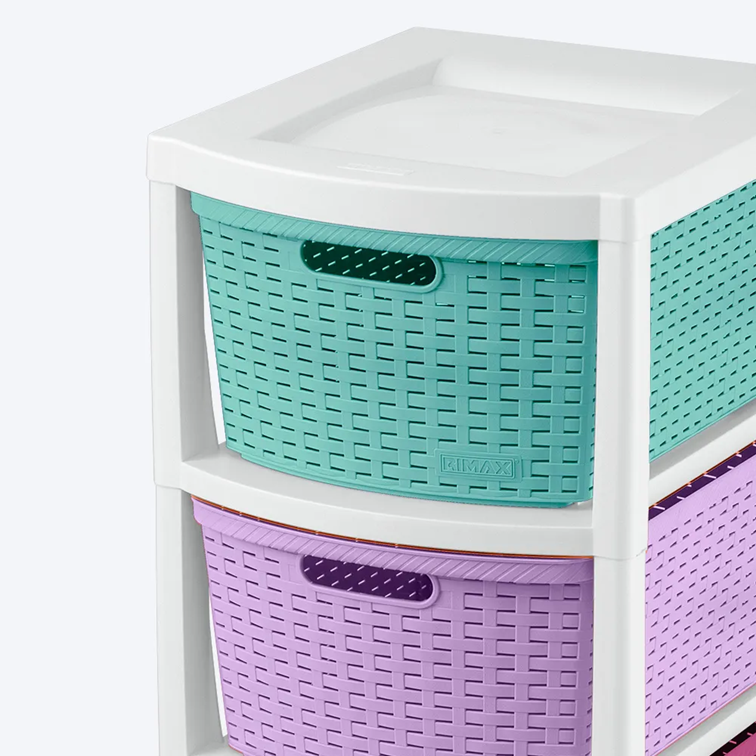 Cajonero Apariencia Rattan Rimax 3 Gavetas Glam Niña 14003