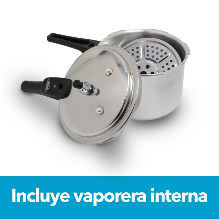 Olla a Presión Home Elements de 5,6 Litros Con Tapa en Acero Inoxidable HEPC56LLSS
