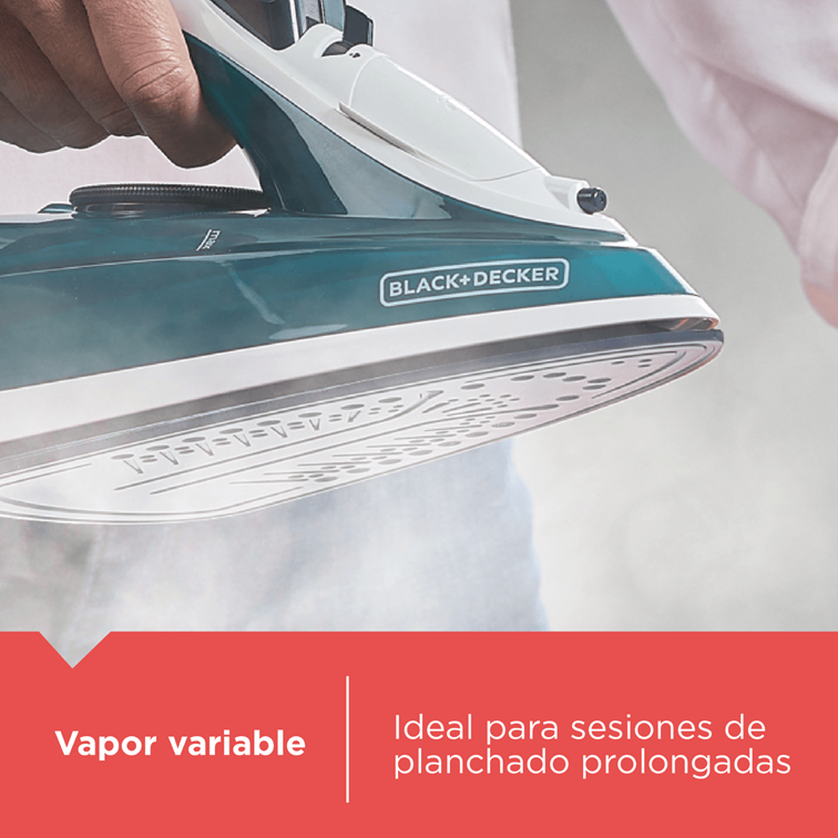 Plancha de Ropa a Vapor TrueGlide Azul Cerámica Black+Decker IRBD365