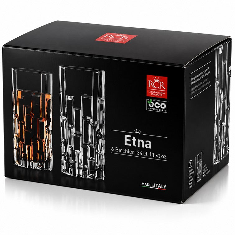 Set X6 Piezas Vasos Altos Línea Etna de Cristalería Italiana 27438020006