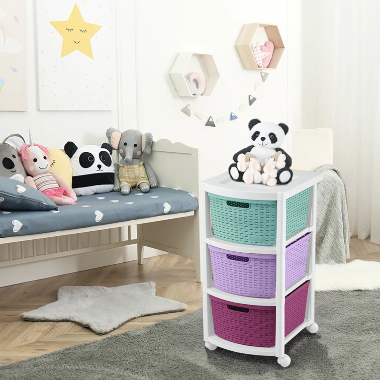 Cajonero Apariencia Rattan Rimax 3 Gavetas Glam Niña 14003