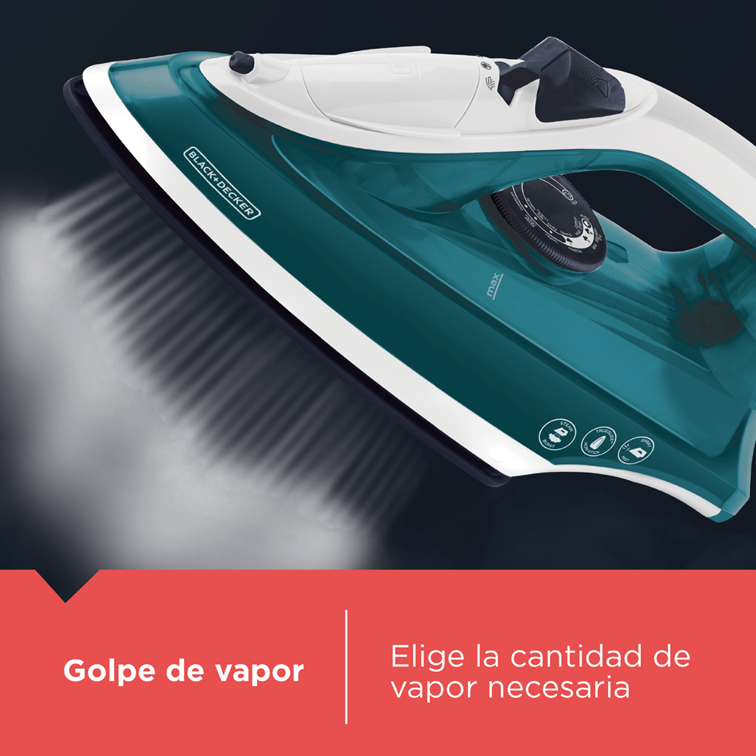 Plancha de Ropa a Vapor TrueGlide Azul Cerámica Black+Decker IRBD365