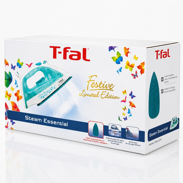 Plancha de Ropa T-FAL Vapor Essential Dura Azul Turquesa 1830007593