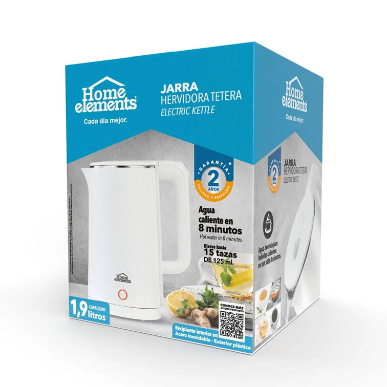 Jarra Hervidora Tetera Home Elements de 1,9 Litros HEEK1803B