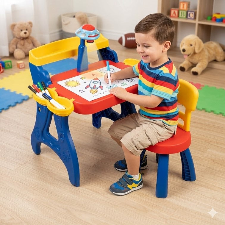 Escritorio Mesa Proyector con Silla Infantil Niño Armaty