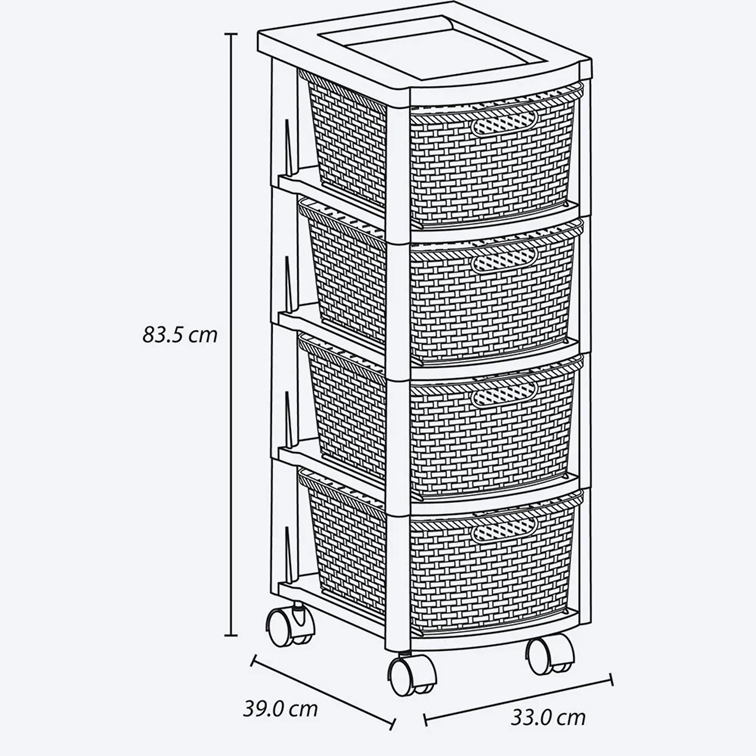 Cajonero Apariencia Rattan Rimax 4 Gavetas Aventure Niño 14006