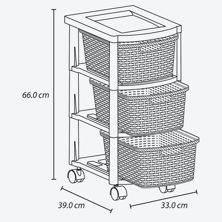 Cajonero Apariencia Rattan Rimax 3 Gavetas Aventure Niño 14004